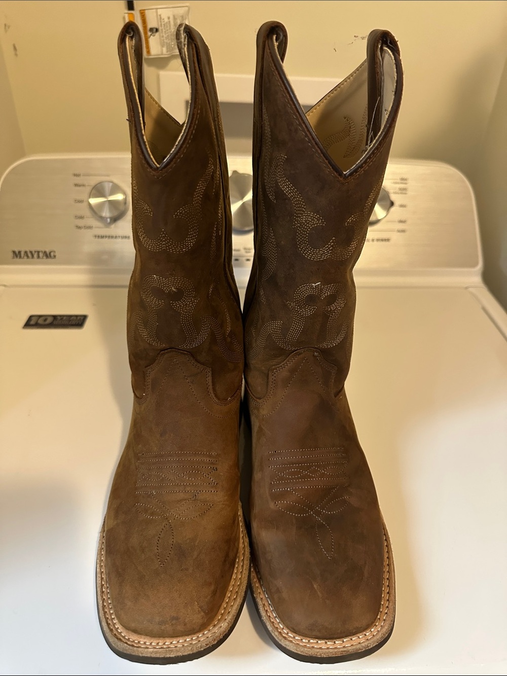 Kids Brown Western Pull-On Cowboy Boots